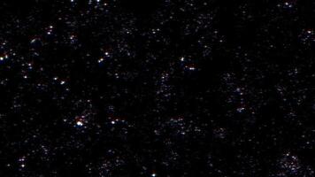 Loop star particles flow on black abstract background video