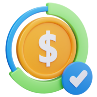 3D Icon Dollar Analytics Circle png