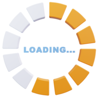 3D Icon Segmented Orange Loading Wheel png