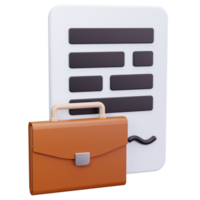 3D Icon Business Form with Briefcase png