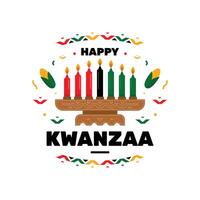 Kwanzaa Greeting Card Background with Patterned African Elements vector