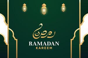 Ramadan Kareem Greeting Background with Realistic Islamic Motifs vector
