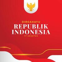 Indonesian Flag Colors in Gradient Poster for Independence Day Event vector