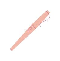 Cute flat pen for writing messages and notes on stationery or card. Pink design, perfect for love on happy occasions and romantic holidays. Ideal creating personalized invitations greetings. vector