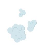 Cute cartoon cloud character in flat style, simple design with blue color. Decorative element for creative projects, art, and children's activities, ideal for DIY crafts and school workshops. vector
