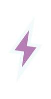Bold geometric abstract icon sticker. Minimal shape and symbol of lightning. Modern element of brutalism, Y2K style, graphic aesthetic. Perfect for contemporary projects, branding, or design needs. vector