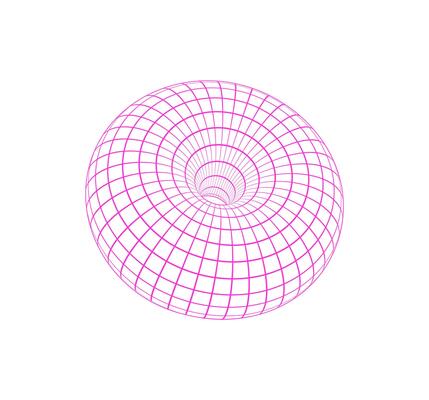 Y2k 3d grid donut patch, brutal art abstract mesh element illustration, cyber tech geometry wire frame shape object, vaporwave neon 3d wireframe figure icon, y2k geometric net structure symbol.