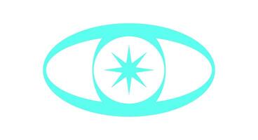 Y2K psychedelic star symbol. Futuristic eye shape element. Abstract Space retro design, cool graphic style, trendy decoration. Ideal for posters, shapes, and 90s aesthetic projects. vector