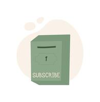 Cartoon mailbox with message, note, and letter in flat style. Creative illustration of envelope and post communication. Ideal for stationery, greeting card, postal themes. vector
