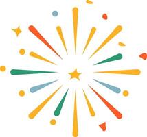 New Year Fireworks in Flat Graphic Style vector