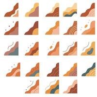 Abstract Wavy Corner Shapes Modern Minimal Set vector
