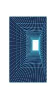 Y2k 3d grid portal, brutal art trendy mesh structure symbol, futuristic geometry wire frame figure icon, cyberpunk neon net pattern element object, 90s retro geometric grid form illustration. vector
