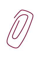 Flat cartoon design of a cute paper clip representing love and stationery use. Ideal for greeting cards, messages, and notes in mail. Perfect for creative gifts romantic themes. vector