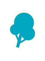 Abstract tree element, flat sticker. Geometric flower figure showcases a modern element. Minimal style, brutalism design, ideal for trendy decor and graphic projects. vector