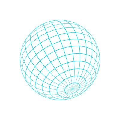 Geometric 3d wireframe globe, futuristic abstract net figure symbol, vaporwave neon wire frame element icon, cyberpunk geometric mesh form object, y2k trendy grid pattern shape graphic.