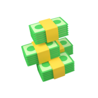 Stack of banknotes isolated 3d render icon illustration png