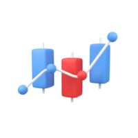 Statistical graphic report isolated 3d render icon illustration png