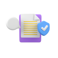 Media data with speech bubbles and shield protection isolated 3d render icon illustration png