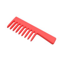 Red comb isolated 3d render icon illustration png