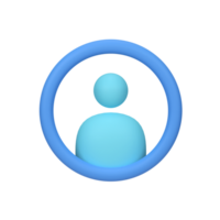 User profile avatar with circle frame isolated 3d render icon illustration png