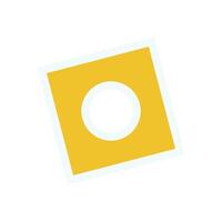 Brutalist abstract icon sticker. Bold modern shape with a circle and square. Flat design, geometric icon, contemporary symbol, potential for branding or decoration. vector