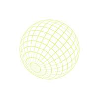 Y2k 3d mesh globe patch, y2k neon grid figure object, brutal art geometry net pattern form illustration, cyberpunk geometric mesh shape graphic, cyber tech abstract 3d wireframe element icon. vector