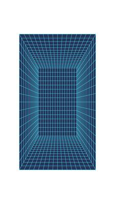 Geometric 3d grid portal, futuristic geometry mesh pattern element graphic, 90s retro geometric grid figure symbol, cyber tech trendy net form illustration.
