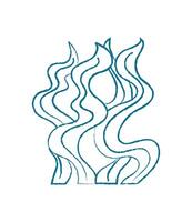 Aquatic seaweed silhouette. Underwater plant shape with a unique texture. Marine flora, doodle style, perfect for backgrounds, patterns, or as an artistic element in various projects. vector
