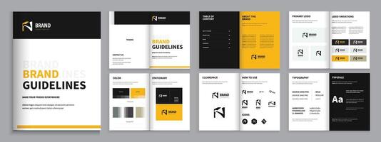 A4 Brand Guidelines Template , A4 print template vector