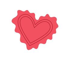Flat pink wax seal with a heart shape, symbolizing love and romance, perfect for Valentine's Day messages or decorations. Concept of celebration, creativity, and handmade stationery, ideal for vector