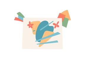 Engaging craft activity for children in a school workshop. Colorful decorations and cute characters inspire creativity and DIY projects. Concept of artistic expression, flat style, ideal for vector
