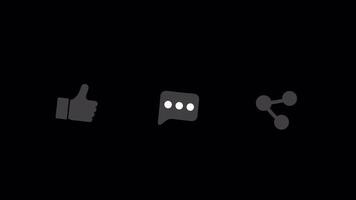 Social Media Interaction Alpha channel Animation Like Comment Share with Popup for Social Media Engagement Vide Channels, Perfect for Boosting Viewer Engagement video