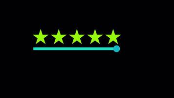 Animated five Star Rating Feedback Customer Satisfaction Motion Graphics with Gold Stars and Alpha Channel for Review Videos