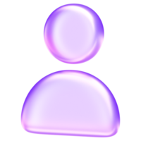 Minimal glassmorphism user icon symbolizing profile, account, or user interface element in digital applications, digital avatar website design element, 3d rendering png