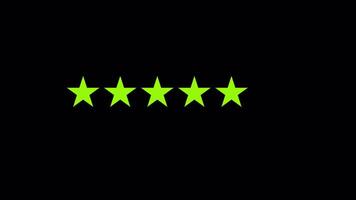 Gold Stars Feedback Alpha channel Animation. 5 Star Customer Rating and Satisfaction Concept with Green Screen for Seamless Vide Integration video