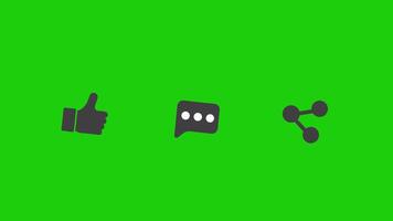 Social Media Interaction Green Screen Animation Like Comment Share with Popup for Social Media Engagement Vide Channels, Perfect for Boosting Viewer Engagement video