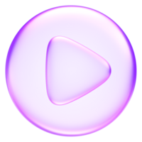Glassmorphism play button icon, perfect for media, , streaming, and modern digital interfaces, media player digital technology website, 3d rendering png