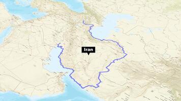 Iran Map Animation Geographic Overview Political Divisions Visualized. Iran Country Map Animation Showing Borders, Tehran, Airspace with a Powerful 4K Zoom Effect video