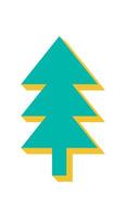 Bold abstract tree icon. Modern geometric shape with flat design and contemporary appeal. A unique element with shadow, ideal for y2k aesthetic and graphic applications. vector