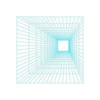 Y2k 3d grid vortex, cyberpunk abstract wire frame structure illustration, y2k trendy net pattern shape graphic, brutal art neon grid element symbol, cyber tech geometry mesh form object. vector