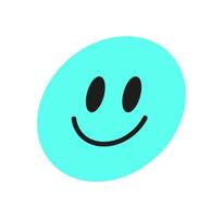 Y2K smile emoji shape. Playful happy face icon. Retro abstract shape, modern graphic element, trendy design for decoration or fun projects. vector