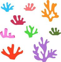 Set of colorful tropical corals. Sealife set with corals. vector