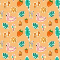 Colorful summer patterns with tropical elements vector