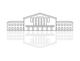 The illustration of airport terminal. Travel concept of planning a summer vacation tourism. Linear design icon illustration. Icon with shadow or reflection vector