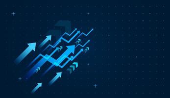 Multiple layered blue arrows represent momentum and progress, Group of blue arrows perfect for illustrating financial increases or stock market improvements vector