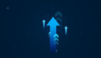 Group of blue arrow for graph background. The large central blue arrow represents strong upward momentum, symbolizing business or personal growth and provement concept vector
