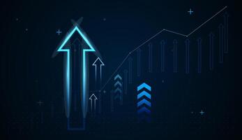 Set of arrows Growing chart against the background. groups of blue arrows upward concept design showcases multiple arrows rising, symbolizing growth concepts vector