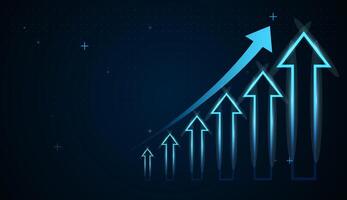 Blue up arrows chart with vibrant blue arrows pointing sharply upward, symbolizing strong market growth and bullish trends. Perfect for trading dashboards and financial reports vector