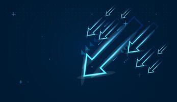 The bold blue down arrows conveys optimism and achievement, modern flat icons, business infographics making it suitable for falling down, reports, or motivational content vector
