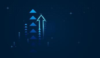 Group of bold blue arrows conveys optimism and achievement, modern flat arrows, business infographics making it suitable upward arrows increasing, growth, progress, success vector